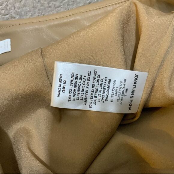 Jonathan Simkhai ‘Tessa’ leather trousers NWOT Faux Leather Pant in Camel - Picture 10 of 11